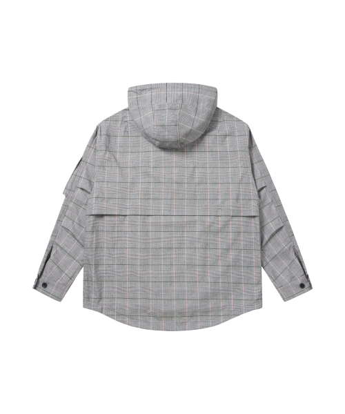 SOLEW(ソル)の「TR フードパーカー ウィンドブレーカー チェックピンク(ナイロンジャケット・メンズ・その他・MEDIUM/LARGE/X-LARGE)」の2枚目の写真