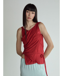 Layered Sleeveless Top_True Red