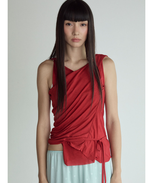 VISUS（ヴィスシュ）の「Layered Sleeveless Top_True Red（Tシャツ/カットソー・レディース・その他・FREE）」の5枚目の写真