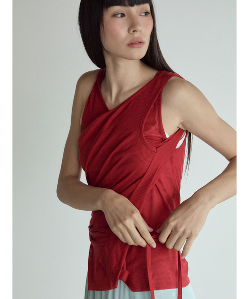 VISUS（ヴィスシュ）の「Layered Sleeveless Top_True Red（Tシャツ/カットソー・レディース・その他・FREE）」の7枚目の写真