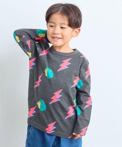 MARKEY'S（マーキーズ）の「26年春夏新作/ソウガラナガソデＴシャツ（Tシャツ/カットソー・キッズ・グリーン系その他/チャコール/ブルー系その他/ベージュ系その他/ホワイト系その他/マルチ/イエロー系その他/ピンク系その他/アイボリー/ブラック系その他・70/80/90/95/100/110/120/130/140/150）」の3枚目の写真