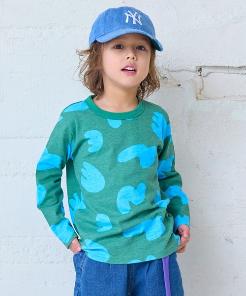 MARKEY'S（マーキーズ）の「26年春夏新作/ソウガラナガソデＴシャツ（Tシャツ/カットソー・キッズ・グリーン系その他/チャコール/ブルー系その他/ベージュ系その他/ホワイト系その他/マルチ/イエロー系その他/ピンク系その他/アイボリー/ブラック系その他・70/80/90/95/100/110/120/130/140/150）」の6枚目の写真