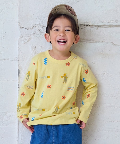 MARKEY'S（マーキーズ）の「26年春夏新作/ソウガラナガソデＴシャツ（Tシャツ/カットソー・キッズ・グリーン系その他/チャコール/ブルー系その他/ベージュ系その他/ホワイト系その他/マルチ/イエロー系その他/ピンク系その他/アイボリー/ブラック系その他・70/80/90/95/100/110/120/130/140/150）」の8枚目の写真