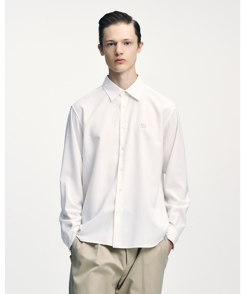 SOPHNET.(ソフネット)の「HIGH-TWIST REGULAR-FIT SHIRT(シャツ/ブラウス・メンズ・オフホワイト/ネイビー・2/3/4/5/1)」の3枚目の写真