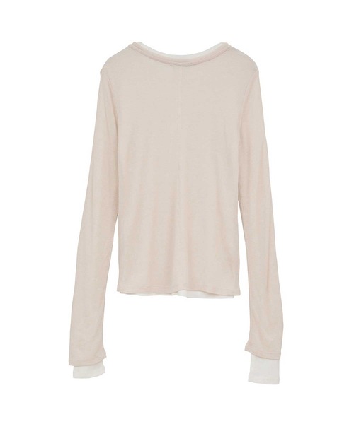 CLANE（クラネ）の「【CLANE/クラネ】SHEER LAYERED CUT TOPS/シアーレイヤードカットトップス（Tシャツ/カットソー・レディース・マルチ/ブラック/ベージュ・1）」の4枚目の写真