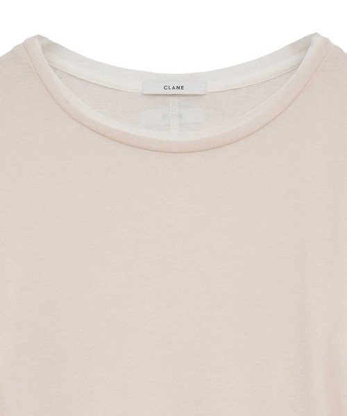 CLANE（クラネ）の「【CLANE/クラネ】SHEER LAYERED CUT TOPS/シアーレイヤードカットトップス（Tシャツ/カットソー・レディース・マルチ/ブラック/ベージュ・1）」の7枚目の写真