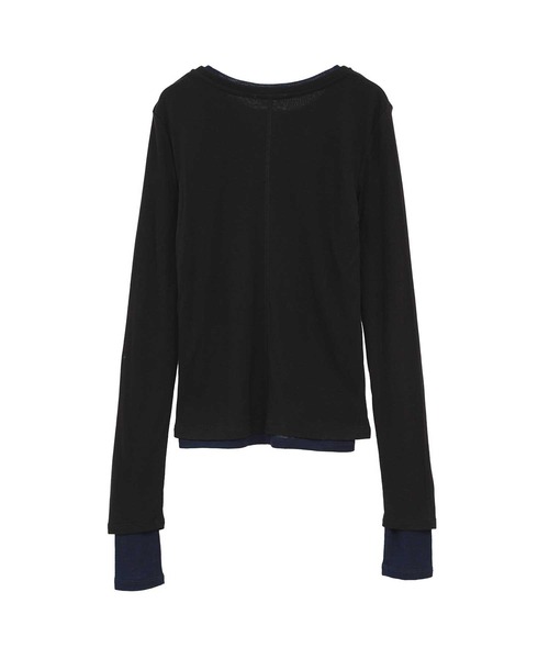 CLANE（クラネ）の「【CLANE/クラネ】SHEER LAYERED CUT TOPS/シアーレイヤードカットトップス（Tシャツ/カットソー・レディース・マルチ/ブラック/ベージュ・1）」の12枚目の写真