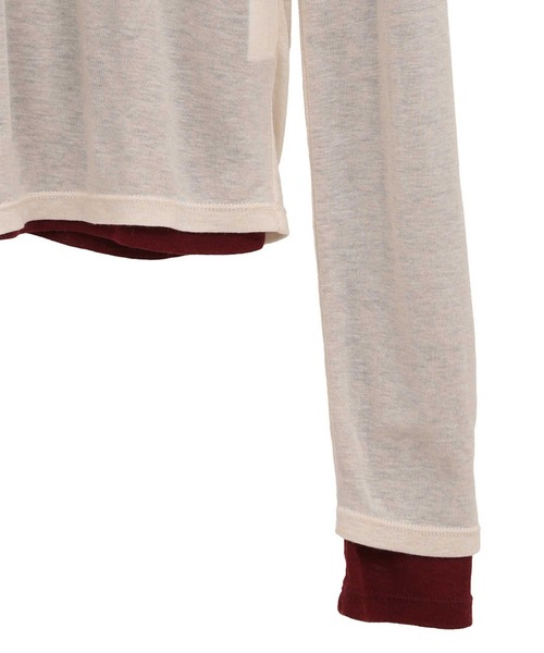 CLANE/クラネ】SHEER LAYERED CUT TOPS/シアーレイヤードカット