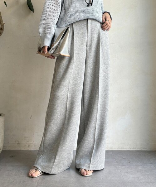 DouDou（ドゥドゥ）の「センタープレスダンボールパンツ（その他パンツ・レディース・ブラック/グレー・36/38）」の2枚目の写真