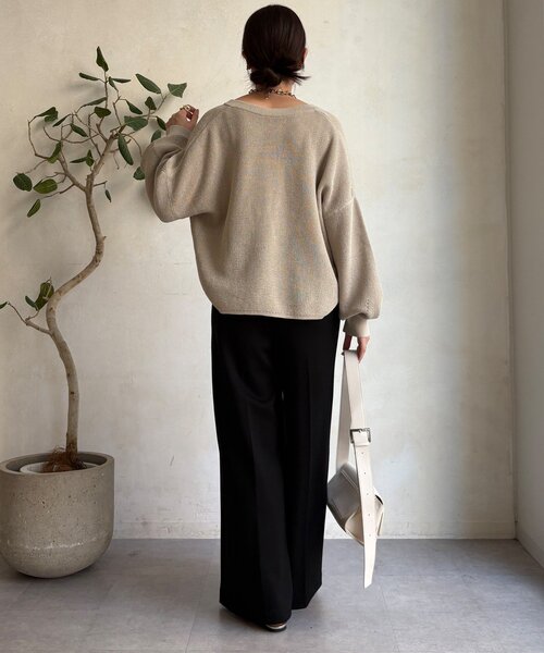 DouDou（ドゥドゥ）の「センタープレスダンボールパンツ（その他パンツ・レディース・ブラック/グレー・36/38）」の7枚目の写真