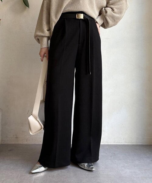 DouDou（ドゥドゥ）の「センタープレスダンボールパンツ（その他パンツ・レディース・ブラック/グレー・36/38）」の10枚目の写真