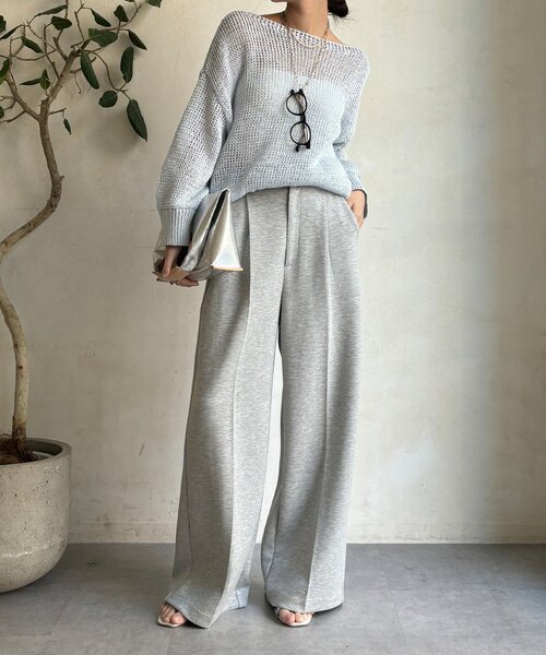 DouDou（ドゥドゥ）の「センタープレスダンボールパンツ（その他パンツ・レディース・ブラック/グレー・36/38）」の12枚目の写真