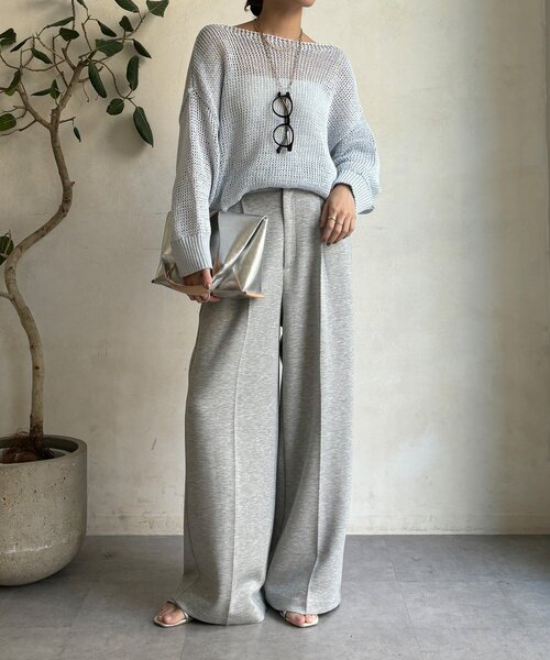 DouDou（ドゥドゥ）の「センタープレスダンボールパンツ（その他パンツ・レディース・ブラック/グレー・36/38）」の13枚目の写真