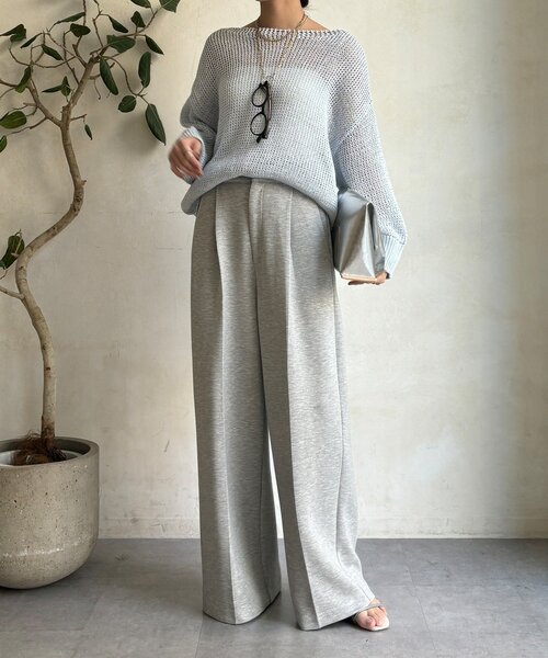 DouDou（ドゥドゥ）の「センタープレスダンボールパンツ（その他パンツ・レディース・ブラック/グレー・36/38）」の14枚目の写真