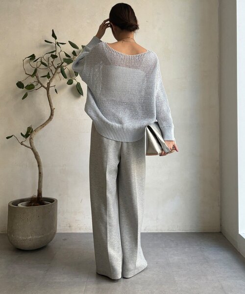 DouDou（ドゥドゥ）の「センタープレスダンボールパンツ（その他パンツ・レディース・ブラック/グレー・36/38）」の16枚目の写真