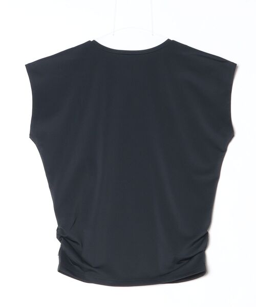 Julier Yoga and Relax（ジュリエヨガアンドリラックス）の「Julier (定番)Ecocoフレンチスリーブトップス（Tシャツ/カットソー・レディース・ホワイト/ライトカーキ/グレイッシュベージュ/ブラック・0/1）」の20枚目の写真