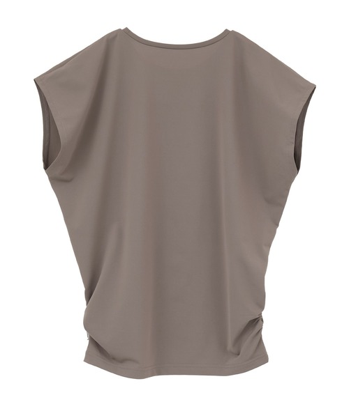 Julier Yoga and Relax（ジュリエヨガアンドリラックス）の「Julier (定番)Ecocoフレンチスリーブトップス（Tシャツ/カットソー・レディース・ホワイト/ライトカーキ/グレイッシュベージュ/ブラック・0/1）」の5枚目の写真