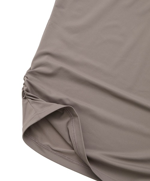 Julier Yoga and Relax（ジュリエヨガアンドリラックス）の「Julier (定番)Ecocoフレンチスリーブトップス（Tシャツ/カットソー・レディース・ホワイト/ライトカーキ/グレイッシュベージュ/ブラック・0/1）」の9枚目の写真