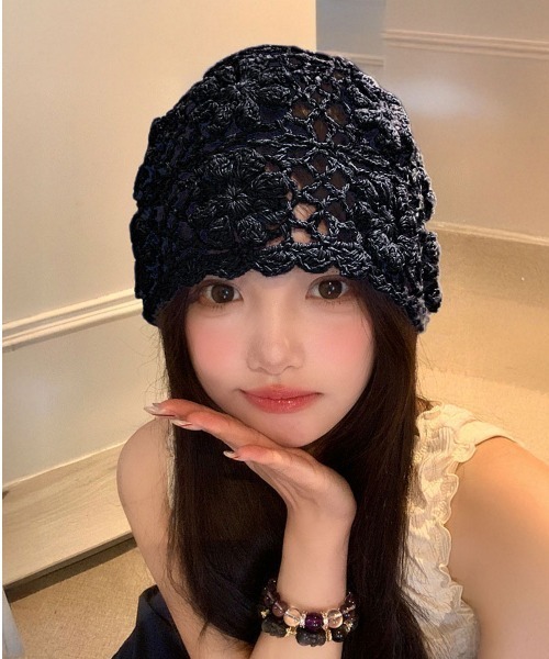 セール】【26年春夏新作】カギ編みクロシェサマーニットキャップ