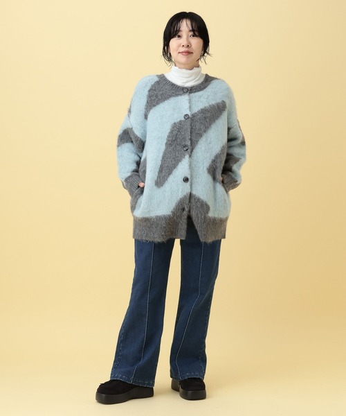 LEPSIM（レプシィム）の「【産前・産後対応】マタニティ／2WAYニュアンス柄カーディガン　632318（マタニティウェア/グッズ・レディース・グレー/ベージュ・FREE）」の8枚目の写真