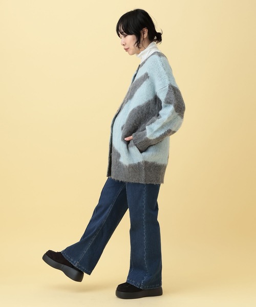 LEPSIM（レプシィム）の「【産前・産後対応】マタニティ／2WAYニュアンス柄カーディガン　632318（マタニティウェア/グッズ・レディース・グレー/ベージュ・FREE）」の9枚目の写真