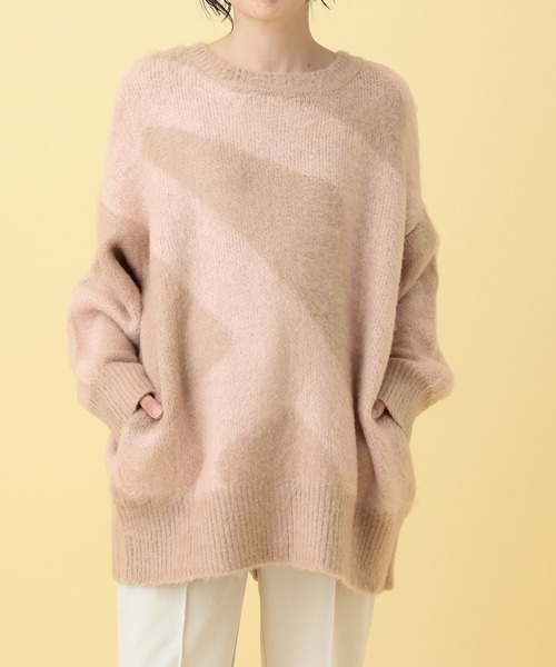 LEPSIM（レプシィム）の「【産前・産後対応】マタニティ／2WAYニュアンス柄カーディガン　632318（マタニティウェア/グッズ・レディース・グレー/ベージュ・FREE）」の10枚目の写真