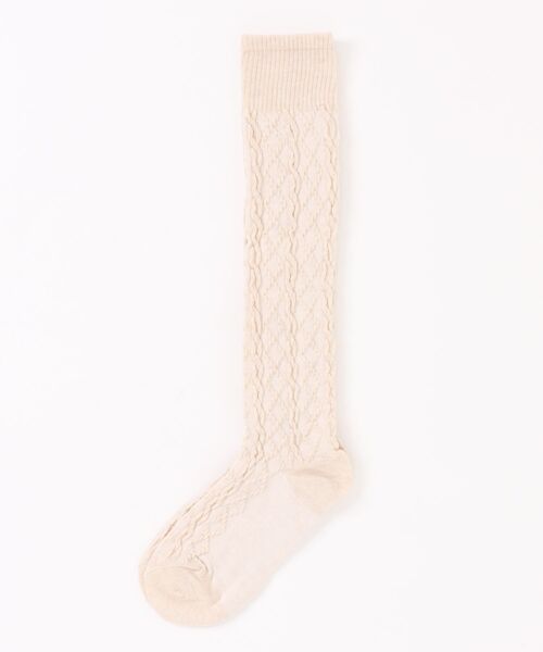 styiro（スタイロ）の「ロングソックスリブ柄靴下 41cm（ソックス/靴下・レディース・ベージュ/グレー/ブラック・FREE）」の3枚目の写真