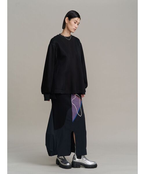 UN3D.（アンスリード）の「PANEL DOUBLE FACE MESH TOP / パネルダブルフェイスメッシュトップ（Tシャツ/カットソー・レディース・ホワイト/グレー/ブラック・36/38）」の17枚目の写真