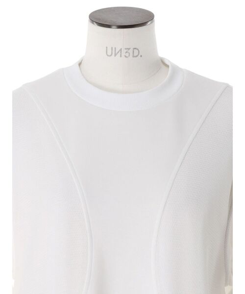 UN3D.（アンスリード）の「PANEL DOUBLE FACE MESH TOP / パネルダブルフェイスメッシュトップ（Tシャツ/カットソー・レディース・ホワイト/グレー/ブラック・36/38）」の13枚目の写真