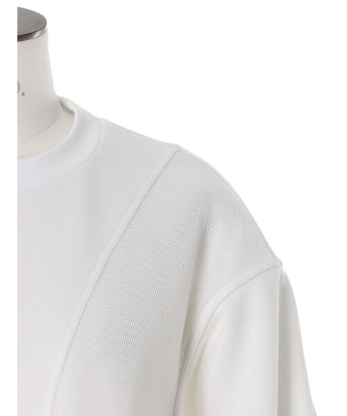 UN3D.（アンスリード）の「PANEL DOUBLE FACE MESH TOP / パネルダブルフェイスメッシュトップ（Tシャツ/カットソー・レディース・ホワイト/グレー/ブラック・36/38）」の5枚目の写真