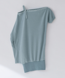 NILLRING（ニルリン）の「D07.00 Unbalanced boat neck short-sleeved Dress _ Mint（ワンピース）」