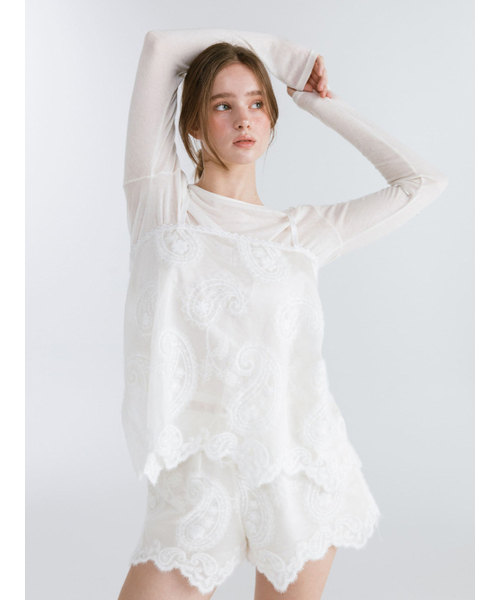 MOIFAIRE（モイフェア）の「PAISLEY SEE-THROUGH SHORTS / IVORY（その他パンツ・レディース・その他・ONE SIZE）」の2枚目の写真