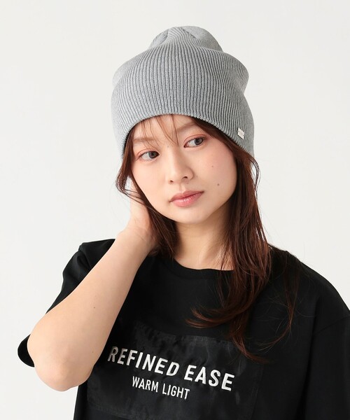 BEAMS HEART（ビームスハート）の「シンプル リブ ビーニー（ニットキャップ/ビーニー・レディース・ブラック/グレー/ピンク/ベージュ/レッド/ホワイト・ONE SIZE）」の4枚目の写真