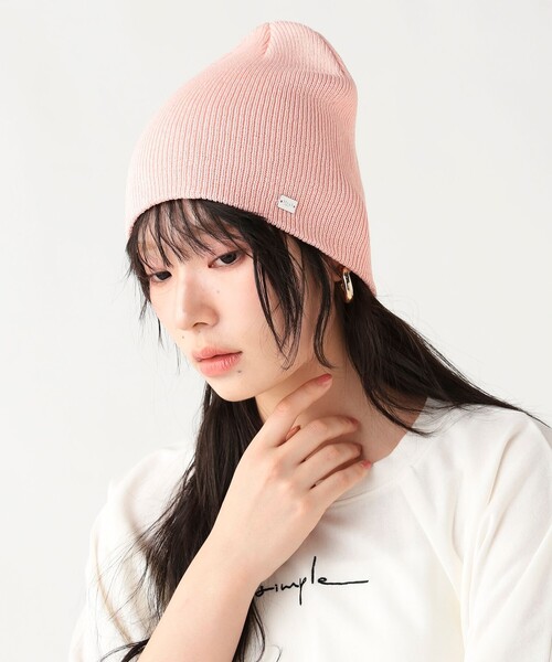 BEAMS HEART（ビームスハート）の「シンプル リブ ビーニー（ニットキャップ/ビーニー・レディース・ブラック/グレー/ピンク/ベージュ/レッド/ホワイト・ONE SIZE）」の5枚目の写真
