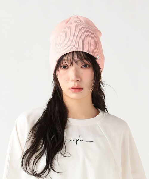 BEAMS HEART（ビームスハート）の「シンプル リブ ビーニー（ニットキャップ/ビーニー・レディース・ブラック/グレー/ピンク/ベージュ/レッド/ホワイト・ONE SIZE）」の7枚目の写真