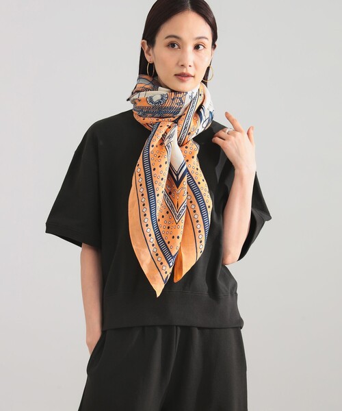 Demi-Luxe BEAMS（デミルクス ビームス）の「ｍanipuri / バルーン ストール（ストール/ショール・レディース・オレンジ・ONE SIZE）」の2枚目の写真