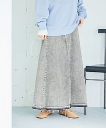 studio CLIP | リメイク風甘織りデニムスカート[プチ・プラスサイズあり]《CLIP denim》(デニムスカート)