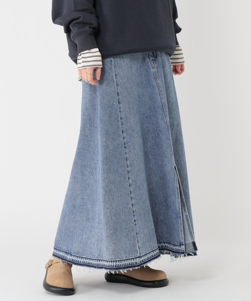studio CLIP（スタディオクリップ）の「リメイク風甘織りデニムスカート[プチ・プラスサイズあり]《CLIP denim》（デニムスカート・レディース・ライトブルー/ライトグレー・PF/ﾌﾘｰ(L)/LARGE/MEDIUM）」の19枚目の写真