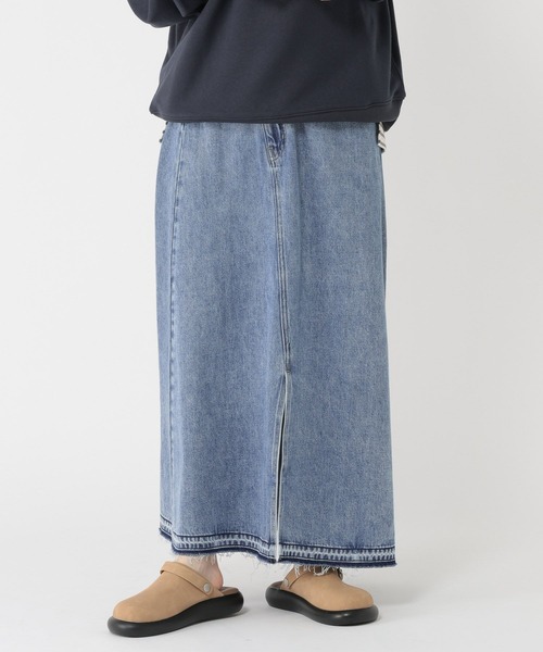 studio CLIP（スタディオクリップ）の「リメイク風甘織りデニムスカート[プチ・プラスサイズあり]《CLIP denim》（デニムスカート・レディース・ライトブルー/ライトグレー・PF/ﾌﾘｰ(L)/LARGE/MEDIUM）」の20枚目の写真