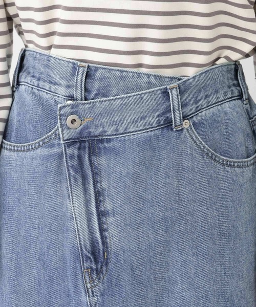 リメイク風甘織りデニムスカート[プチ・プラスサイズあり]《CLIP denim