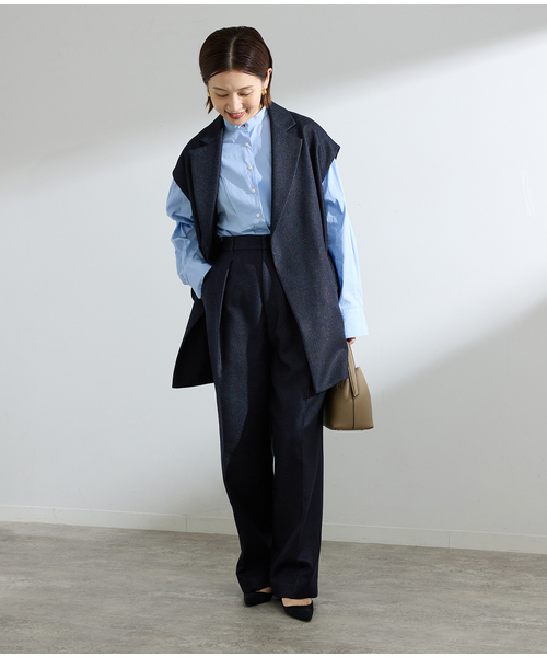 IENA（イエナ）の「&NAVY ツイーディーパンツ（スラックス・レディース・ネイビー/ベージュ・38/36/40）」の3枚目の写真