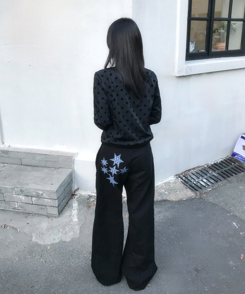 MUSINSA TANSANMAGNESIUM ボタンスウェットパンツ スタープリケパンツ（ブラック）（その他パンツ）｜TANSANMAGNESIUM