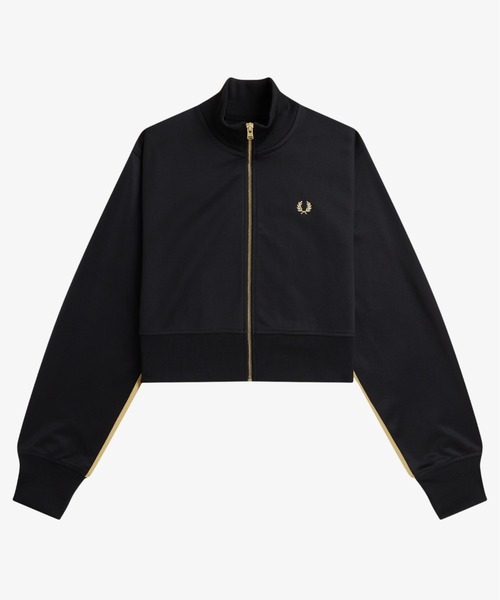 FRED PERRY（フレッドペリー）の「Taped Detail Track Jacket／テープディテールトラックジャケット（ジャージ・レディース・ブラック・10）」の7枚目の写真