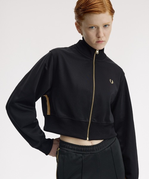 FRED PERRY（フレッドペリー）の「Taped Detail Track Jacket／テープディテールトラックジャケット（ジャージ・レディース・ブラック・10）」の10枚目の写真