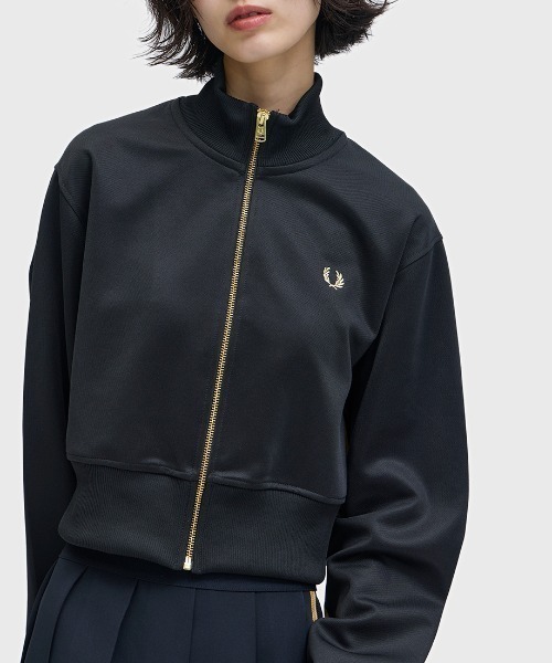 FRED PERRY（フレッドペリー）の「Taped Detail Track Jacket／テープディテールトラックジャケット（ジャージ・レディース・ブラック・10）」の14枚目の写真