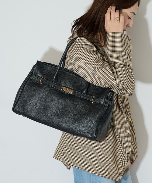 AULENTTI(オウレンティ)の「【AULENTTI】ベルト金具 A4 レザートートバッグ FB-05600-DO(トートバッグ・レディース・ブラック/キャメル・FREE)」の17枚目の写真