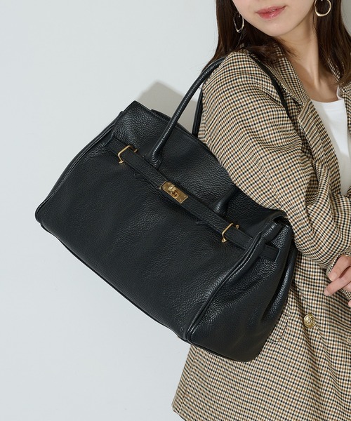 AULENTTI(オウレンティ)の「【AULENTTI】ベルト金具 A4 レザートートバッグ FB-05600-DO(トートバッグ・レディース・ブラック/キャメル・FREE)」の18枚目の写真