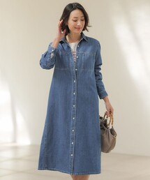 コットンリネン 7oz デニム シャツ ワンピース