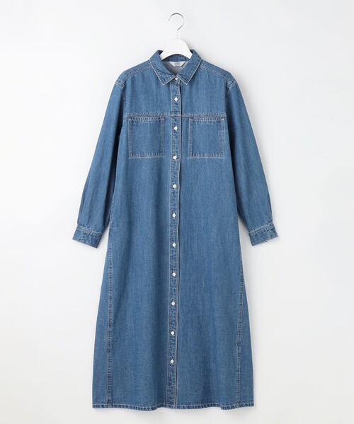 J.PRESS Ladies(J.プレス レディス)の「コットンリネン 7oz デニム シャツ ワンピース(ワンピース・レディース・ダルブルー系/スカイブルー系・XS)」の10枚目の写真