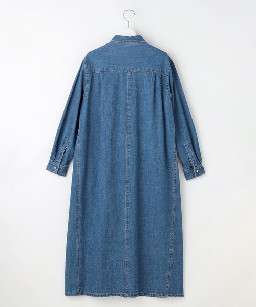 J.PRESS Ladies(J.プレス レディス)の「コットンリネン 7oz デニム シャツ ワンピース(ワンピース・レディース・ダルブルー系/スカイブルー系・XS)」の11枚目の写真